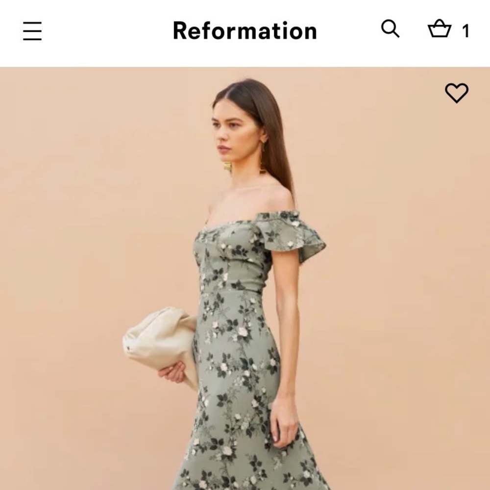 Reformation Butterfly Dress Verde- sold out and like new